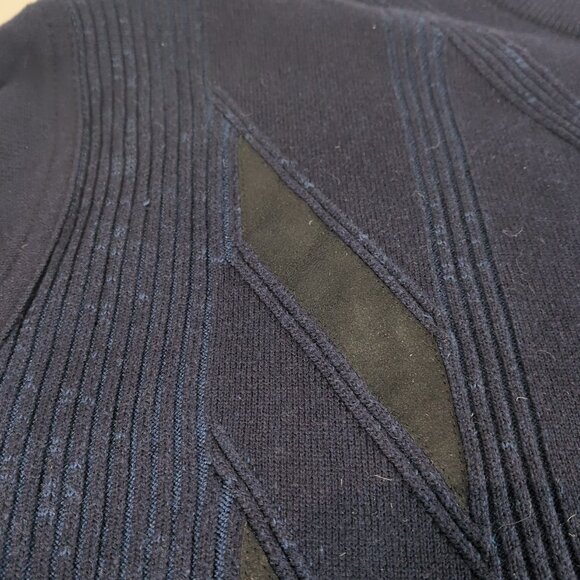 Scala Milano XXL Sweater Knit Navy Blue Black Italy Wool Acrylic Men Long Sleeve - Picture 16 of 16